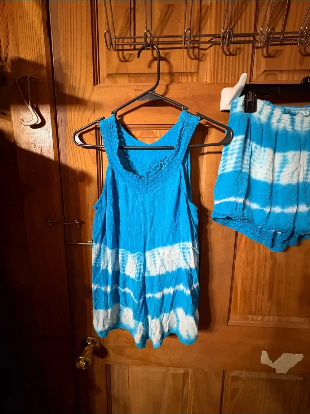 Justice Blue and White Tie-Dye Tank Top & Shorts Matching Set